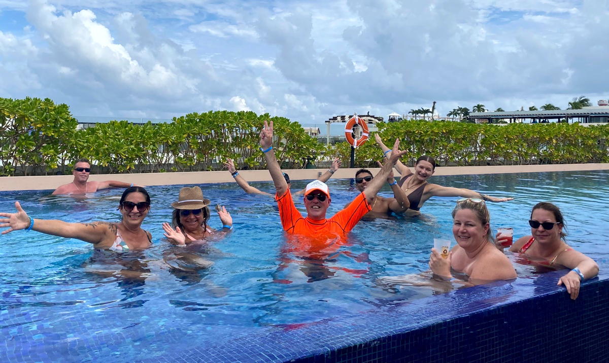 Making a splash in the rooftop pool at The Yucatan Resort. (Supplied)